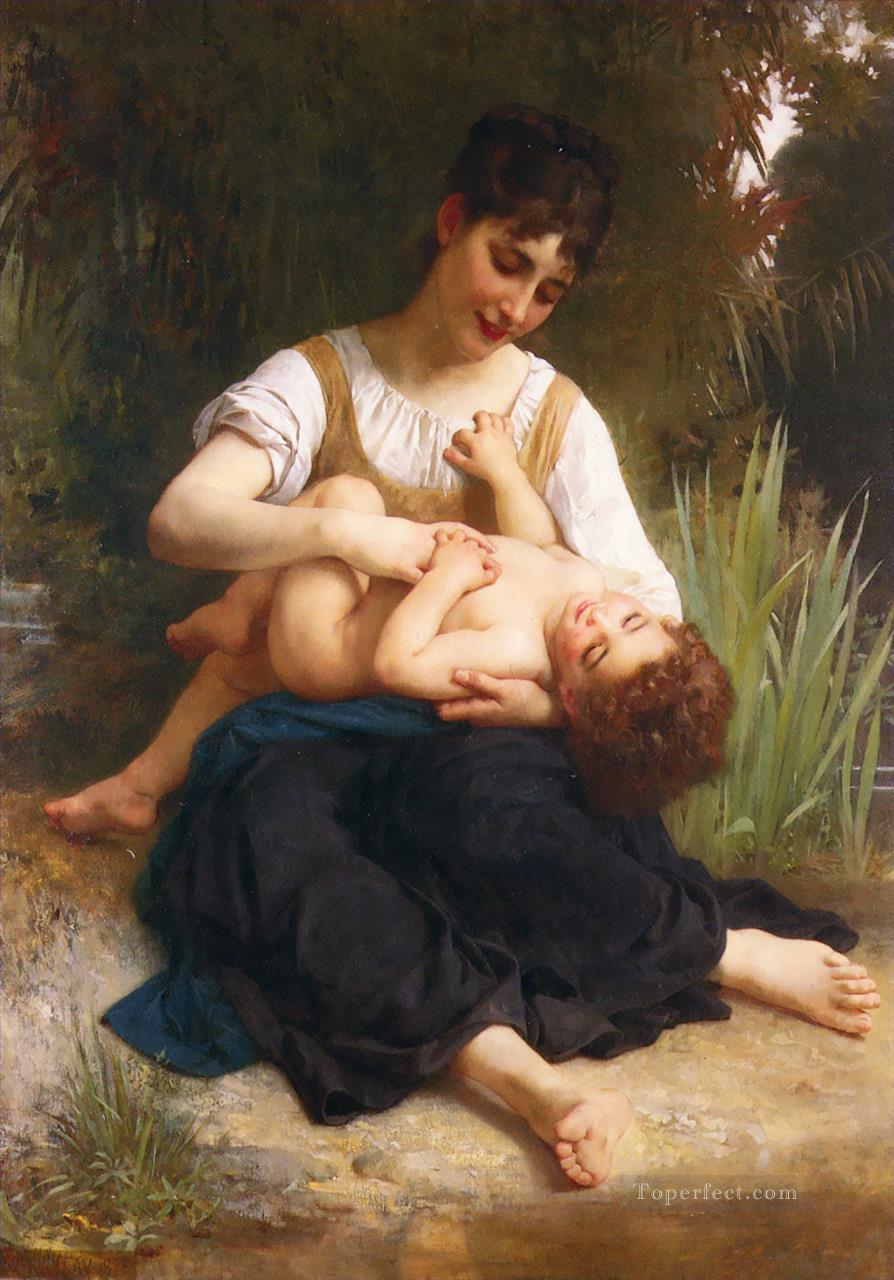 Adolphe Juene Fille Et Enfant MiCorps Realism William Adolphe Bouguereau Oil Paintings